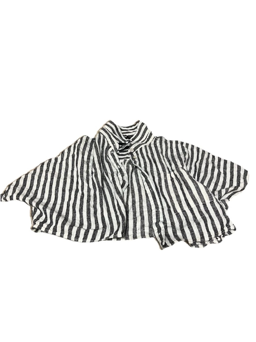Forever 21 Black and White Striped Button-Down Top